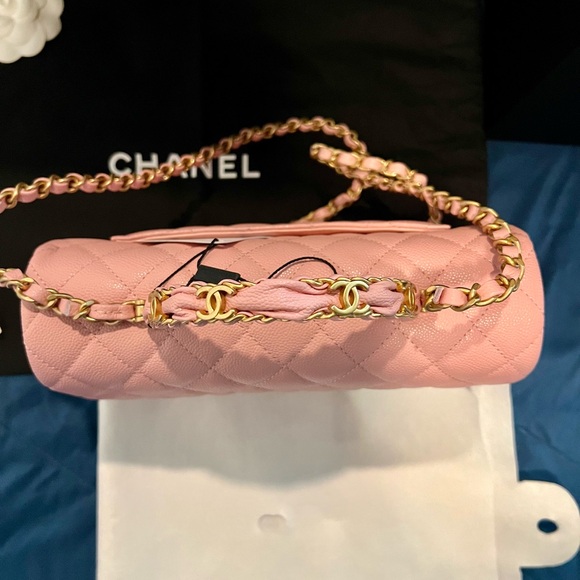 Chanel Mini Rectangular Flap Top Handle Caviar (Light Pink) - Picture 6 of 16